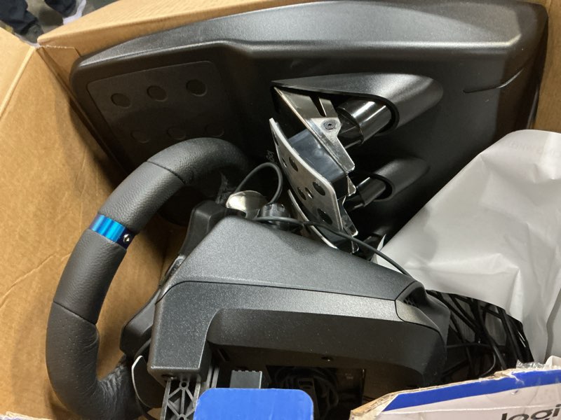 Condition photo showing Good Condition for Logitech G29 Driving Force Racing Wheel and Floor Pedals, Real Force Feedback, Stainless Steel Paddle Shifters, Leather Steering Wheel Cover for PS5, PS4, PC, Mac - Black Wheel Kit
