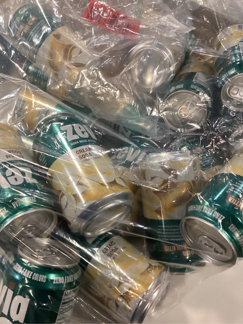 Condition photo showing New/Like New for zevia zero sugar soda, cream soda, 12 oz cans (24-pack) – naturally sweetened, non-gmo project verified, gluten-free, vegan cream soda 12 fl oz (pack of 24)