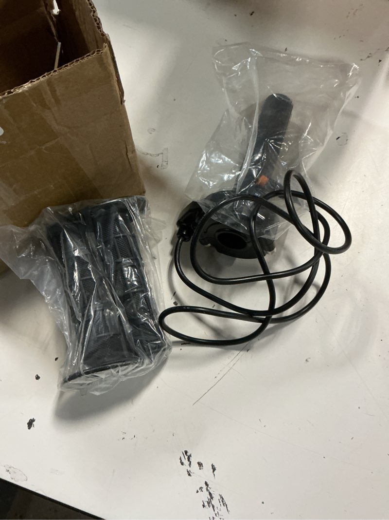 Condition photo showing Good Condition for ebike full twist throttle for macfox happyrun freego heybike, 12v-72v surron style throttle grip kit, 1.2m cable orange 3 pin waterproof connector for electric dirt bikes & scooters black