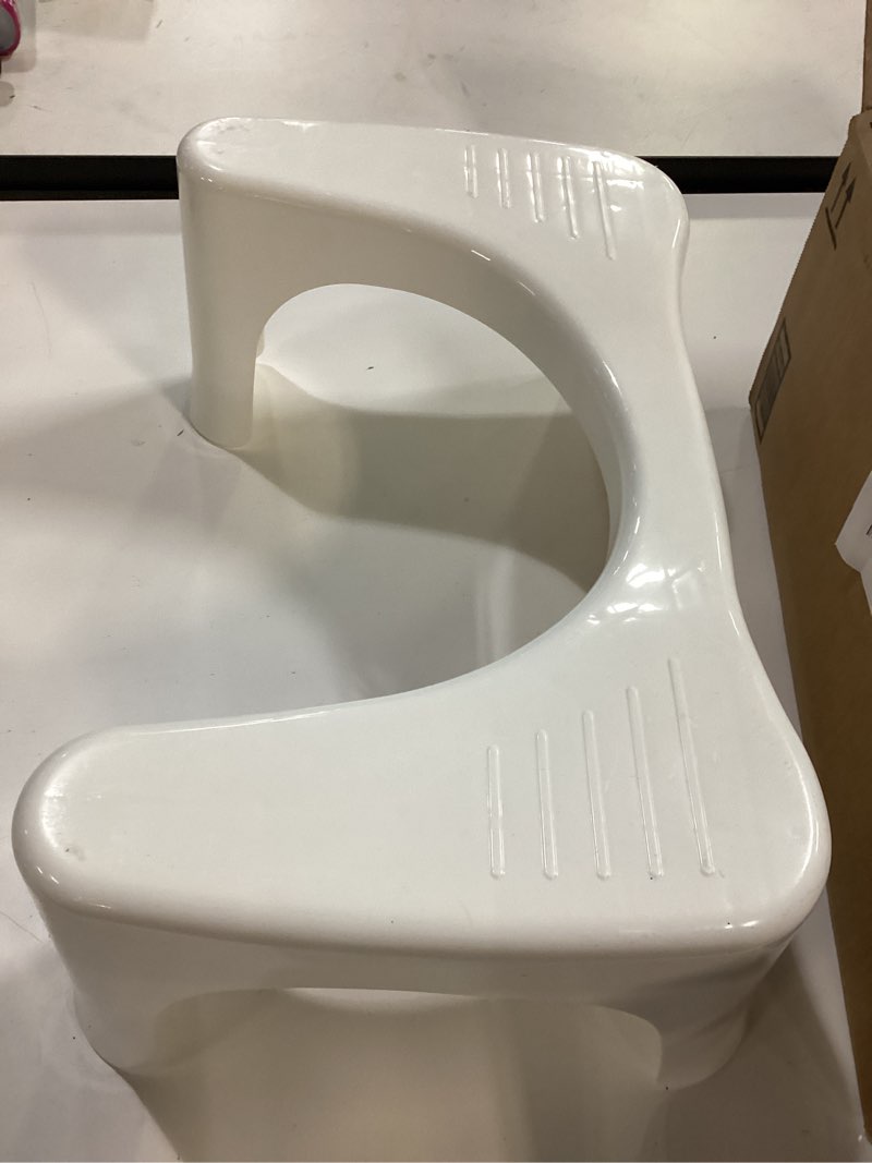 Condition photo showing As Is for Squatty Potty Simple Curve Bathroom Toilet Stool 7" White