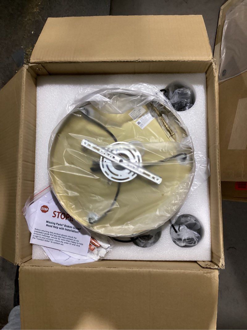 Condition photo showing New/Like New for 3-Light Cluster Pendant Lights, Mid Century Modern Globe Cluster Chandelier with Milk Glass, Brass Gold Pendant Lighting for Kitchen Island, Staircase, Dining Room, Living Room Milk White - 3-Light