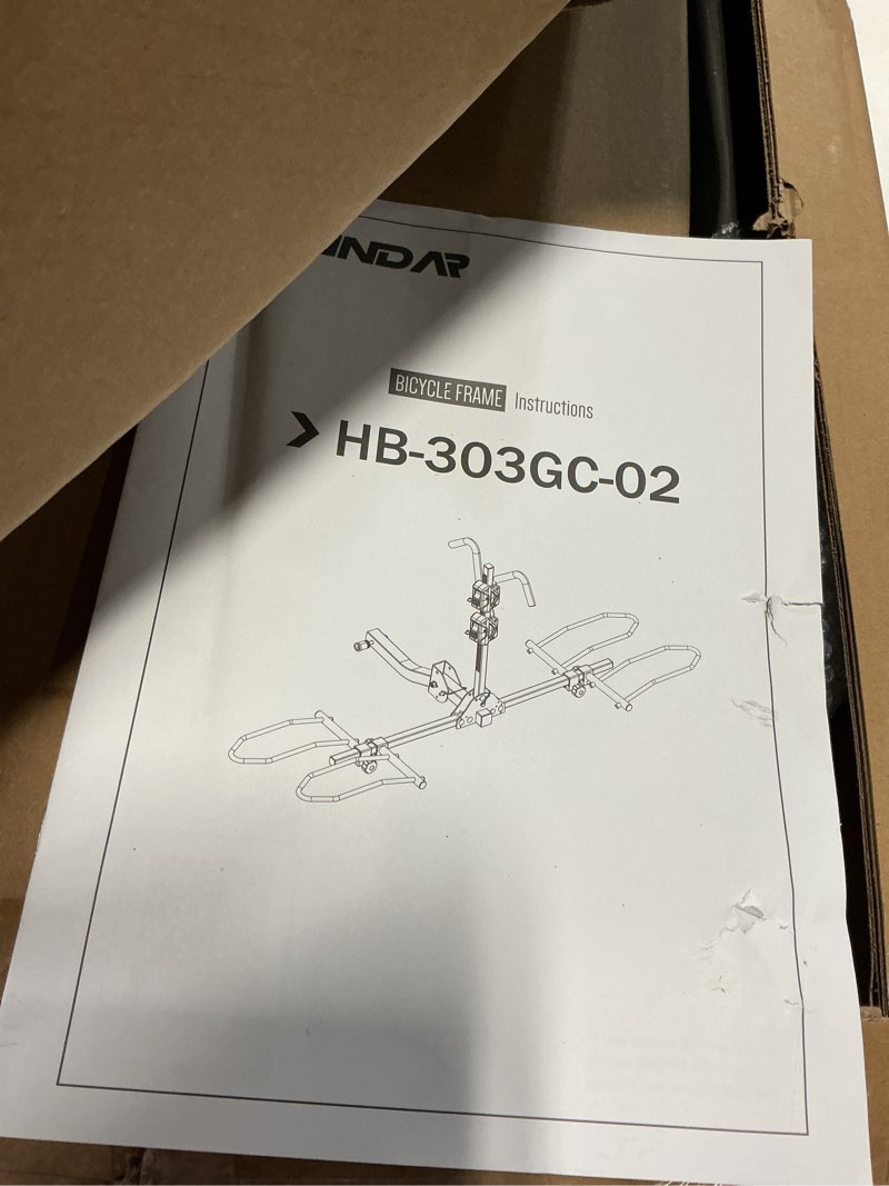 Condition photo showing Good Condition for 2-bike rack hitch for car, 160 lbs hitch mount platform style bicycle carrier, smart tilting & easy fold for car suv truck rv with 2”receiver, bike rack fits up to 5-inch fat tire e-bikes 2-bike rack 200 lbs platform style