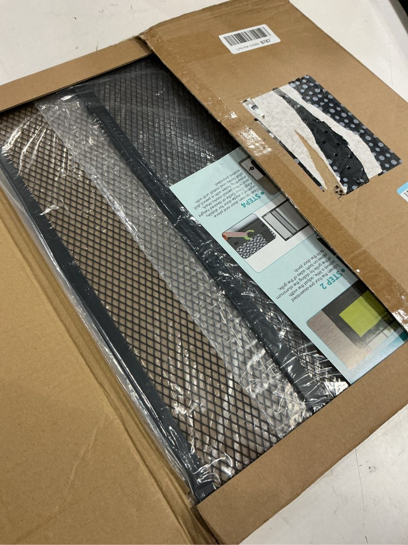 Condition photo showing New/Like New for rv entry screen door protector grille for dogs, adjustable rv screen door guard 20inch high - fits door widths 22" - 31.5", rv door camper screen door grill, black-20inch high