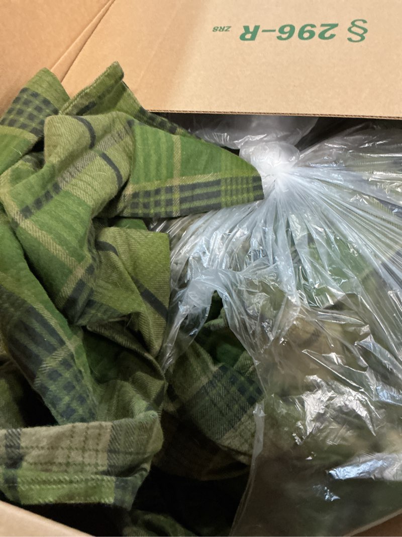 Condition photo showing As Is for Great Bay Home Flannel Sheets Full Size - 100% Turkish Cotton, Double-Brushed, Plaid and Stripe Bed Sheet Set - Ultra-Soft, Cozy, 4-Piece Bedding Set (Block Plaid - Taupe/Green/Red)