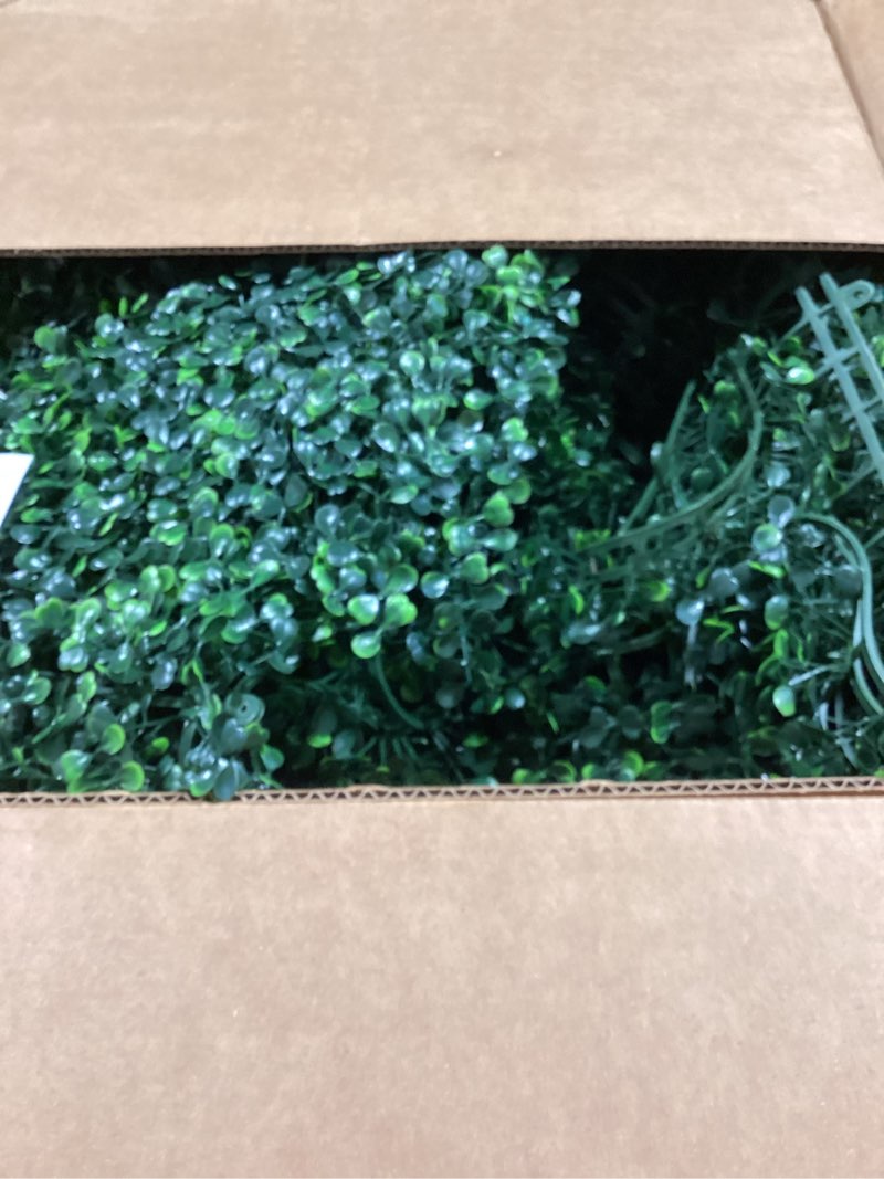 Condition photo showing New/Like New for artificial boxwood roll panel backdrop: 48"x144" uv-anti greenery faux grass wall hedge for indoor outdoor green decor & backyard background decorations fence covering privacy