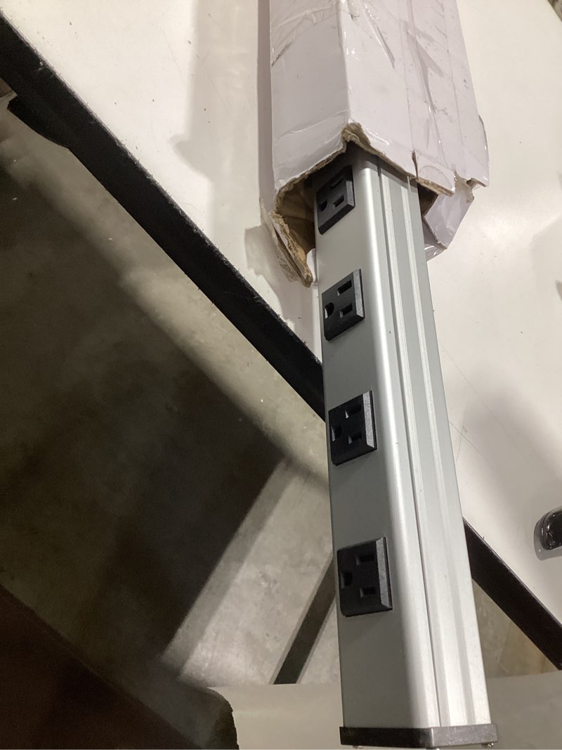Condition photo showing New/Like New for 20 outlet heavy duty metal socket power strip,15-foot long extension cord with circuit breaker. mounting brackets included,workshop/industrial use,etl certified 20 outlets