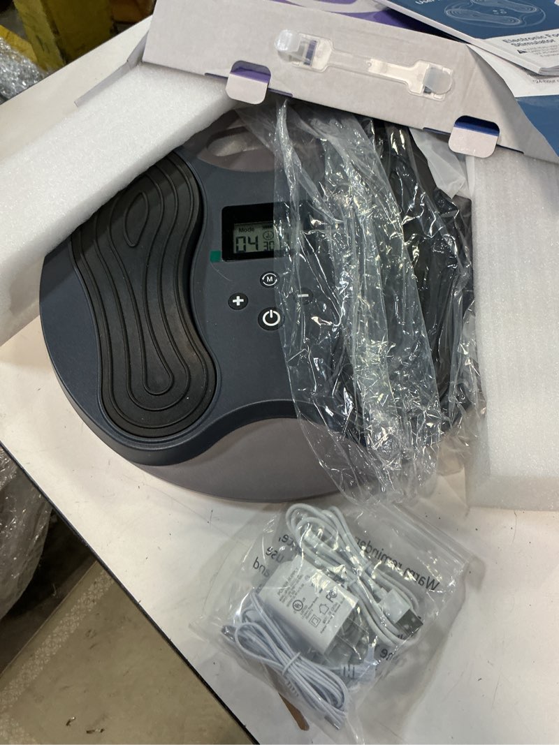 Condition photo showing As Is for EMS Foot Stimulator, Rechargeable EMS Foot Massager for Neuropathy, TENS & EMS Foot Circulation Stimulator for Pain Relief/Circulation/Plantar Fasciitis, 1.5KG Thin Remote Electrical Muscle Stimulator Gray