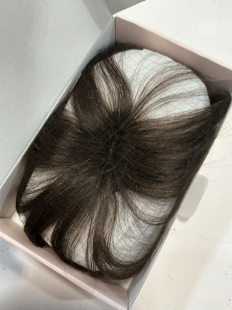 Condition photo showing New/Like New for hairro bangs hair clip 3d 360°cover clip on bangs remy human hair topper with bangs fringe french bangs with temples clip in bangs hair extensions 8 inches 10g #02 dark brown 8 inch #02 dark brown