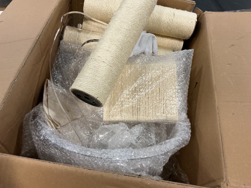 Condition photo showing Good Condition for floor to ceiling cat tree, acrylic top support platetall cat tower natural sisal rope scratching pos