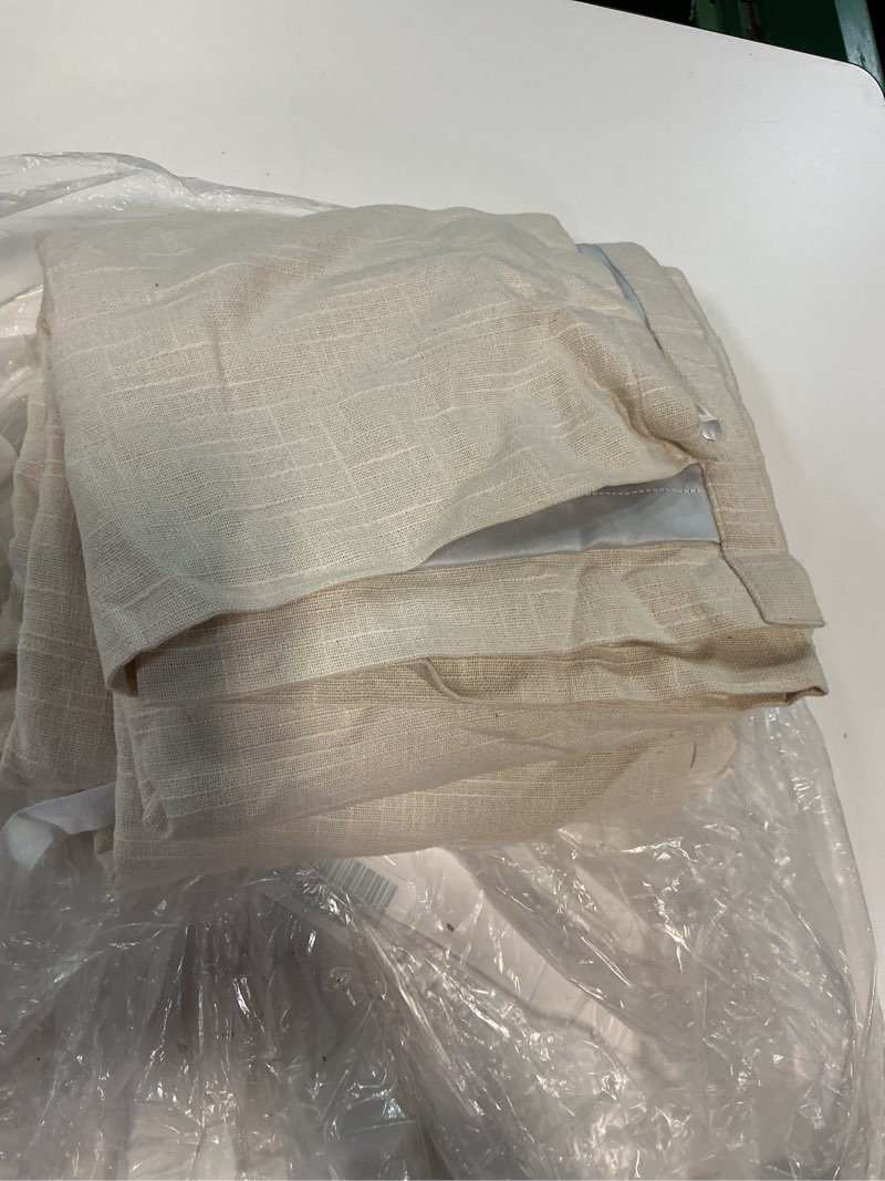 Condition photo showing New/Like New for cotton slub room darkening curtain, 48x84, natural