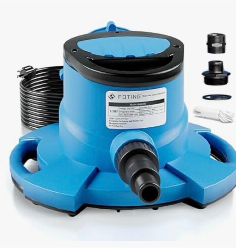 foting 1/3hp 2250gph automatic swimming pool cover pump,submersible water pump, water removal with 3