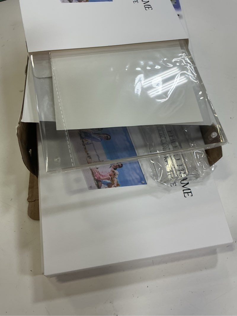 Condition photo showing New/Like New for 3 pack 8x10 acrylic photo frame, clear double sided magnetic picture frame 10mm desktop display with stand- free soft microfiber 8x10"-3