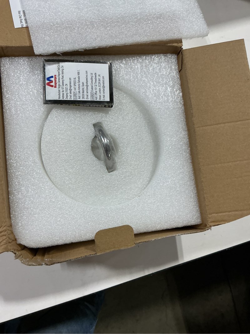 Condition photo showing Good Condition for magnetpro fishing magnet, over 1700 lbs pulling force strong neodymium magnet heavy duty, rare earth magnets with eyebolt, diameter 4.72 inches for magnetic fishing, hunting, retrieving in river