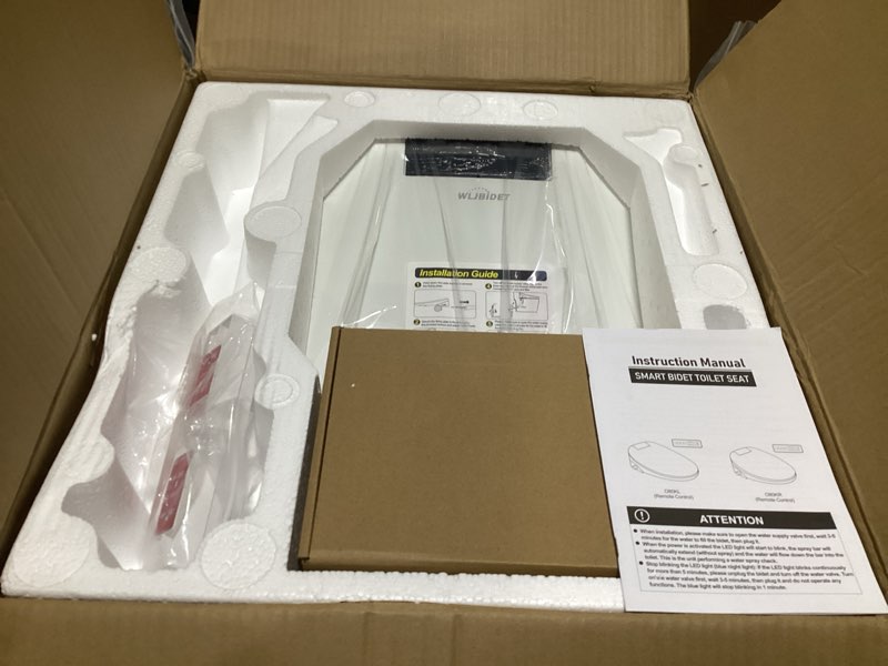 Condition photo showing Good Condition for Bidet Toilet Seat with Remote Control, Electronic Heated Bidet Seat with Adjustable Warm Water and Pressure, Warm Air Drying, Display Screen, Night Light, Slow Closed Toilet Lid, Elongated Oval