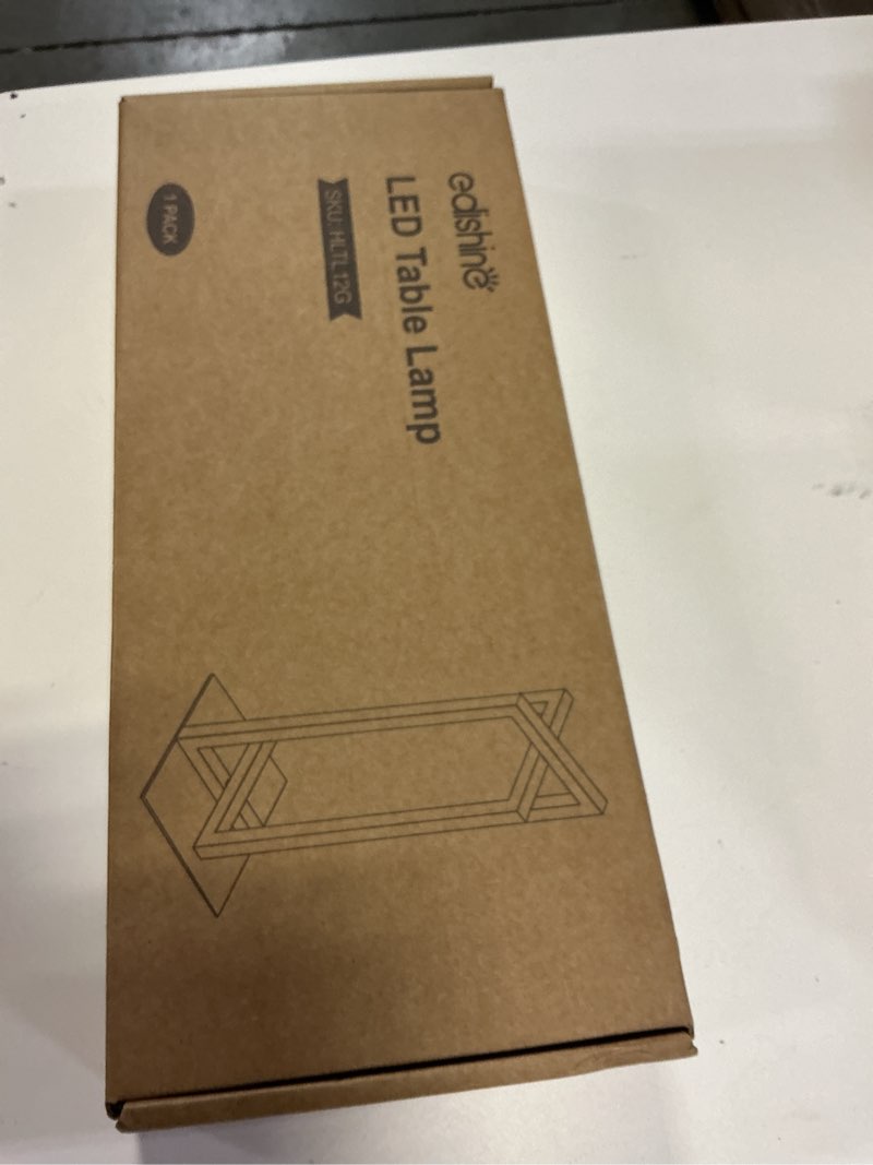 Condition photo showing New/Like New for edishine modern led table lamp, 750lm stepless dimmable bedside lamp, 3 color temperature, switch control nightstand lamp for living room bedroom, dual-frame rectangle, angle adjustable silver