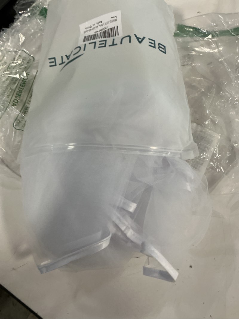 Condition photo showing Good Condition for BEAUTELICATE 2 Tiers Wedding Veil Satin Ribbon Edge Bridal Veils with Comb White
