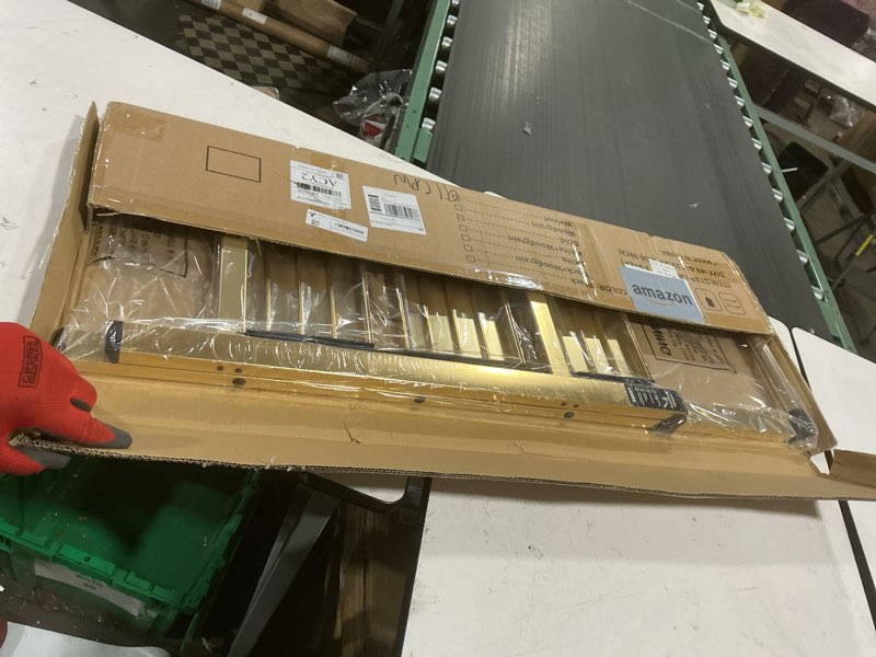 Condition photo showing Good Condition for hillhutapex 3 step foldable aluminum step ladder with handgrip, anti-slip pedal, 330 lbs capacity, lightweight & portable for home, kitchen, office, garage (gold) gold 3 step with handrail