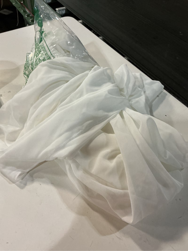 Condition photo showing Good Condition for fuhsy wedding arch draping white drapes sheer fabric chiffon curtains for backdrop 1 panel 20ft wedding drapery for ceremony swag curtains bridal archway arch fabric drape for ceiling decor 29"w x 240"l (pack of 1) white