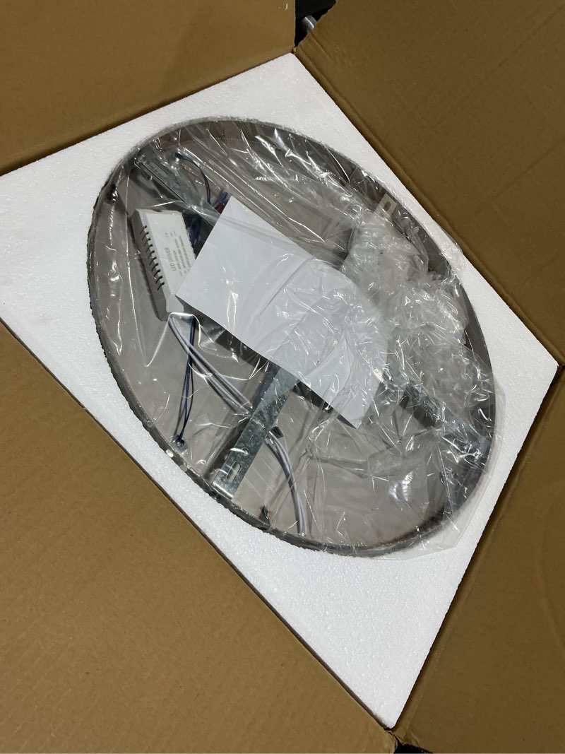 Condition photo showing Good Condition for finktonglan crystal led flush mount ceiling light, 17.7" modern round crystal ceiling light, 48w 6000k cool white, k9 crystal & stainless steel, low profile, non-dimmable (no remote) round cool white