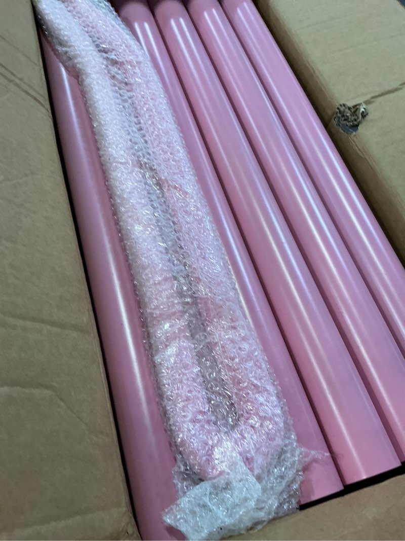 Condition photo showing Good Condition for 6 pack pink stanchions and velvet ropes set, stainless steel crowd control barriers, 3pcs pink ropes and poles for party supplies,prom,birthday,business,wedding,baby shower, bridal shower,anniversary 6pcs pink-3ropes