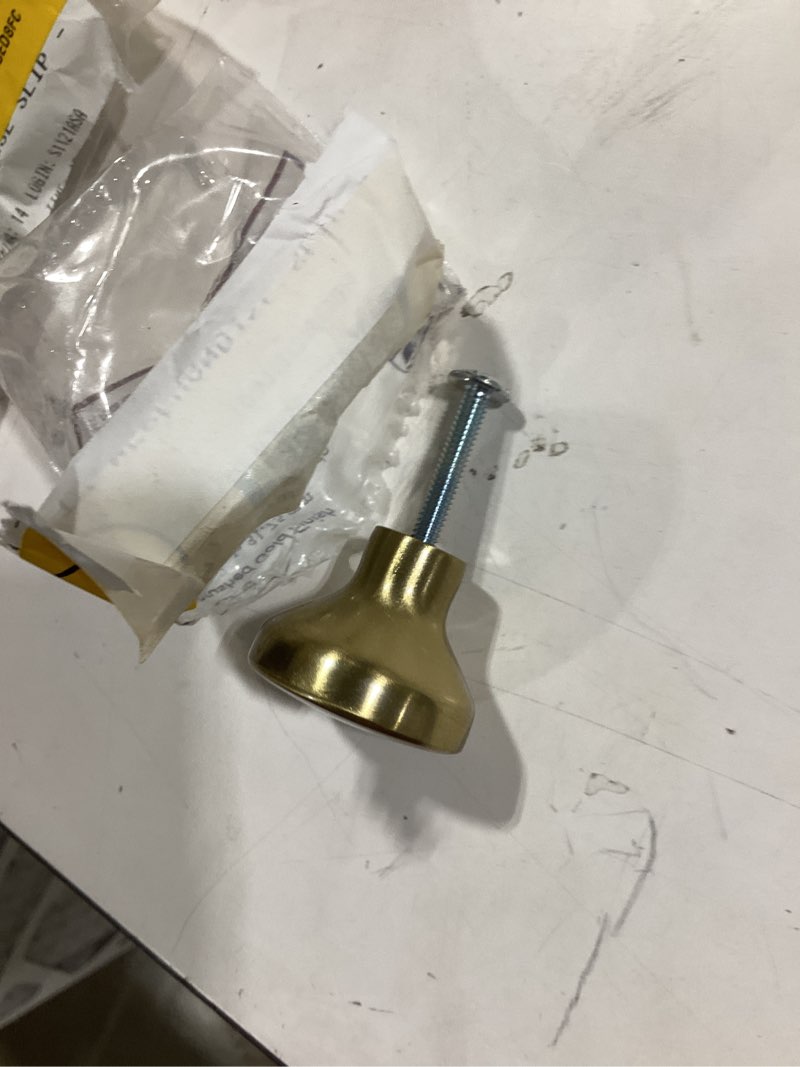 Condition photo showing Good Condition for allen + roth lis 1-1/4-in brushed gold round classic cabinet knob
