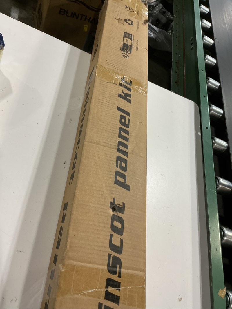 Condition photo showing New/Like New for Art3d Premade Board and Batten Paintable Wainscoting Kit, MDF Accent Wall Panel for Kitchen Bedroom Living Room Home Decor Covers 94.5 x 54 in. Molding Trim Slat with Edge Strip 94.5 x 54 Inch Log Color