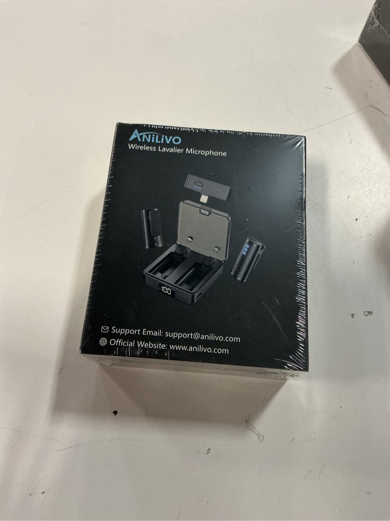 Condition photo showing New/Like New for wireless lavalier microphone for phone/pad (lightning port only), hifi recording, precise noise reduction, 40hrs battery, magnetic clip phone microphone for video recording vlogging lightning- m5s