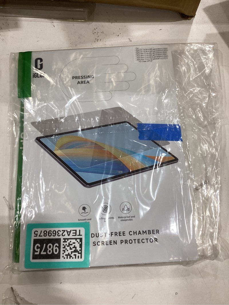 Condition photo showing New/Like New for iGluz 2 Pack for iPad Pro 11"(4th 3rd 2nd 1st Gen) iPad Air 10.9"(5th 4th Gen) 9H+ Tempered Glass Screen Protector with Easy-Install Box[12FT Military Grade Shatterproof] HD Clarity,Scratch Resistant HD Clear iPad Pro 11" 4th 3rd 2nd 1st/Air 10.9" 5th 4th