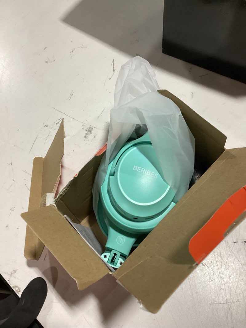 Condition photo showing Good Condition for beribes bluetooth headphones over ear, 65h playtime and 6 eq music modes wireless headphones with microphone, hifi stereo foldable lightweight headsets, deep bass for home office cellphone pc ect. green