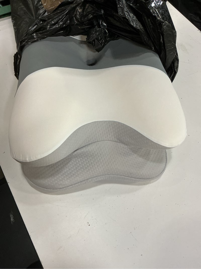 Condition photo showing Good Condition for cervical neck pillow for pain relief, ergonomic side sleeper pillow cooling memory foam pillows for sleeping, contour pillow orthopedic bed pillow for back stomach sleepers white