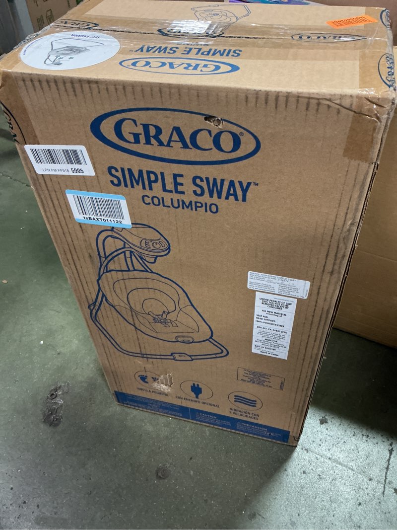 Condition photo showing New/Like New for Graco Simple Sway Baby Swing, Side?to?Side Motion, Infant Swing with 6 Speeds, Vibration, Ivy Base Ivy