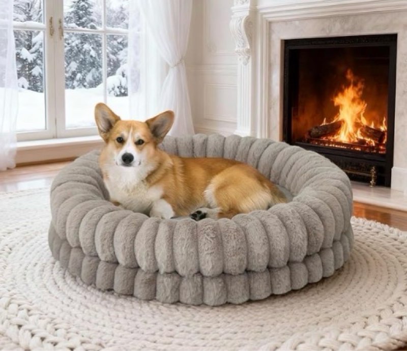 BALANCE Calming Dog Bed for Large Sized Dogs, 36 Inches Oval Washable Pet Bed with Sides, Orthopedic