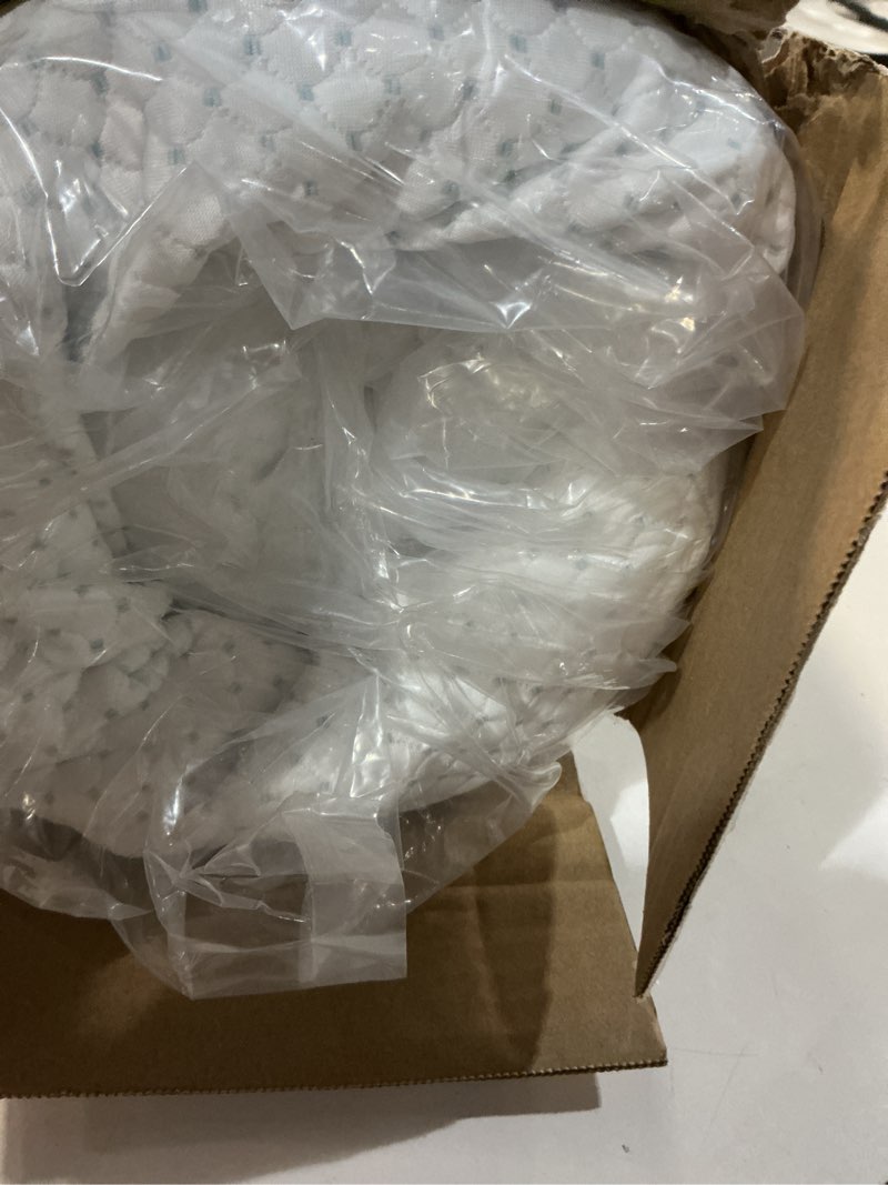 Condition photo showing Good Condition for Mini Crib Mattress, 38x24x4 Inch Dual Sided 2-Stage Firmness Portable Baby Mattress for Mini, with Cooling Gel Memory Foam, Waterproof & Washable Cover and Non-Slip Base, White