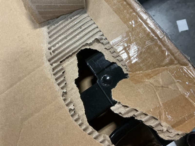 Condition photo showing As Is for narrow baby gates for stairs doorways auto close tension black metal child pet safety gates with pressure mount 24-29 inch wide 24-29 inch black