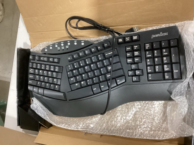 Condition photo showing Good Condition for Perixx PERIBOARD-512B Wired Ergonomic Keyboard - Split Keyboard, Wrist Rest, Natural Typing - Wired USB Connectivity - US English - Black Black Wired