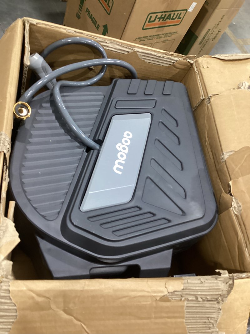 Condition photo showing Good Condition for retractable garden hose reel: 1/2 in x 100 ft wall mounted water hose reel with 10-function nozzle, hose reels for outside, any length lock, brass fittings, slow auto rewind & 180° swivel gray-black