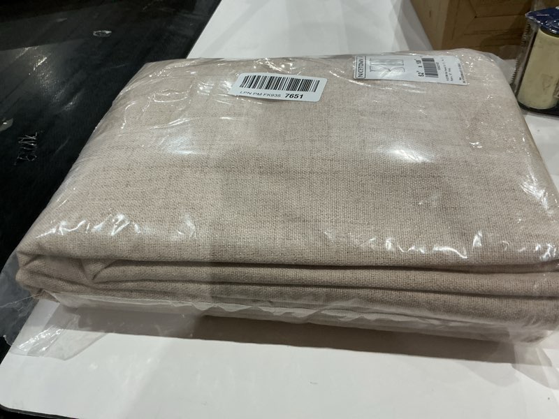 Condition photo showing Good Condition for NICETOWN Rod Pocket 100% Blackout Linen Curtains 108" Length, Thermal Insulated Long Drapes with Light Blocking Liner, Farmhouse Style Window Drapes for Hall/Villa Living Room (2 Panels, 52" Wide) Cream 52"W x 108"L (Pack of 2)