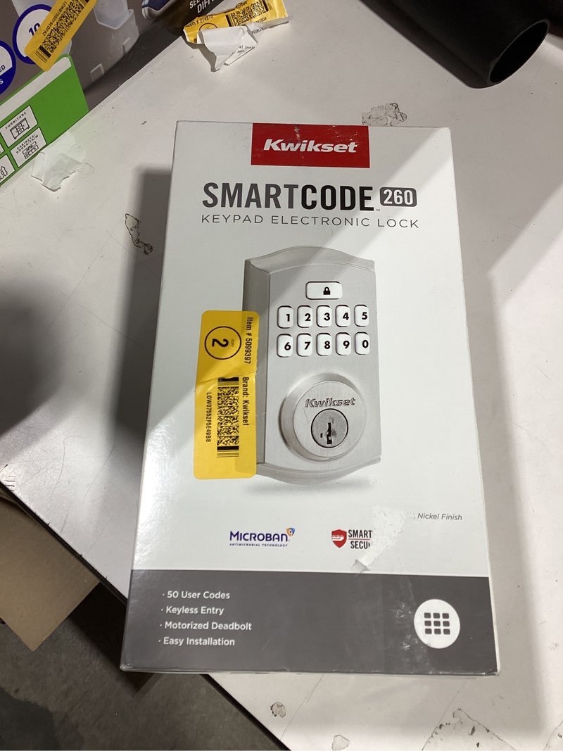 Condition photo showing Good Condition for kwikset 260 smartcode satin nickel electronic deadbolt smartkey with keypad
