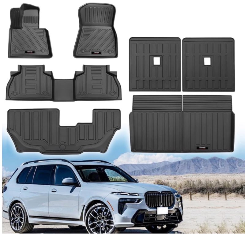 (Similar photo) ZQULOYO Cargo Liners Backrest Mat for BMW X7 (G07) Accessories 2019-2024 2025 with Hook&Loop Rear Tr