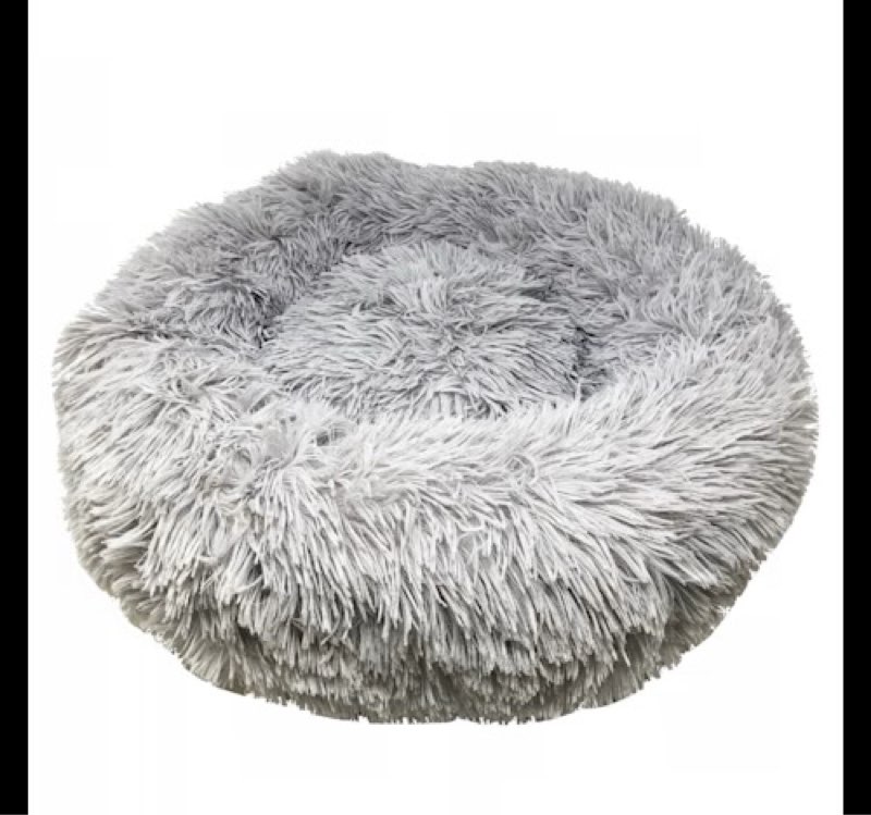 pet life 'nestler' high-grade plush and soft rounded dog bed, 19.68" l x 19.68" w, gray