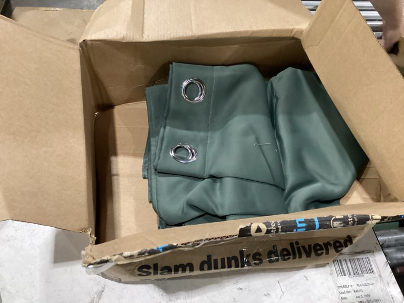 Condition photo showing Good Condition for nicetown bedroom curtains 63 inch length 2 panels - grommet top blackout room darkening sound reduction privacy thermal drapes for flat/laundry, dark mallard, w52 x l63 dark mallard 52"w x 63"l (pack of 2)