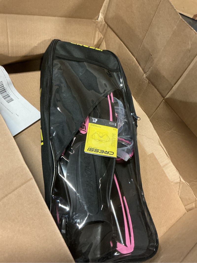 Condition photo showing Good Condition for Cressi Adult Light Weight Premium Travel Snorkel Set - Mask & Fins Made in Italy - Palau Set: by Cressi, Quality Since 1946 XS/S | US Man 4/6.5 | US Lady 5/7.5 Blue