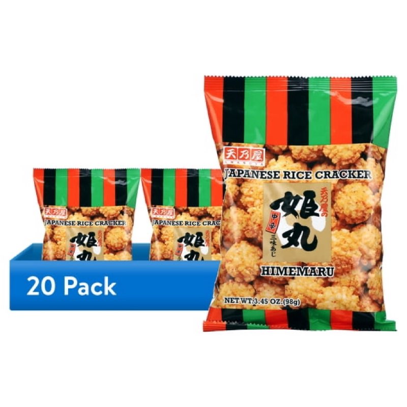(best before:2026/06/30)20 pack, amanoya himemaru japanese rice crackers, 3.45 oz