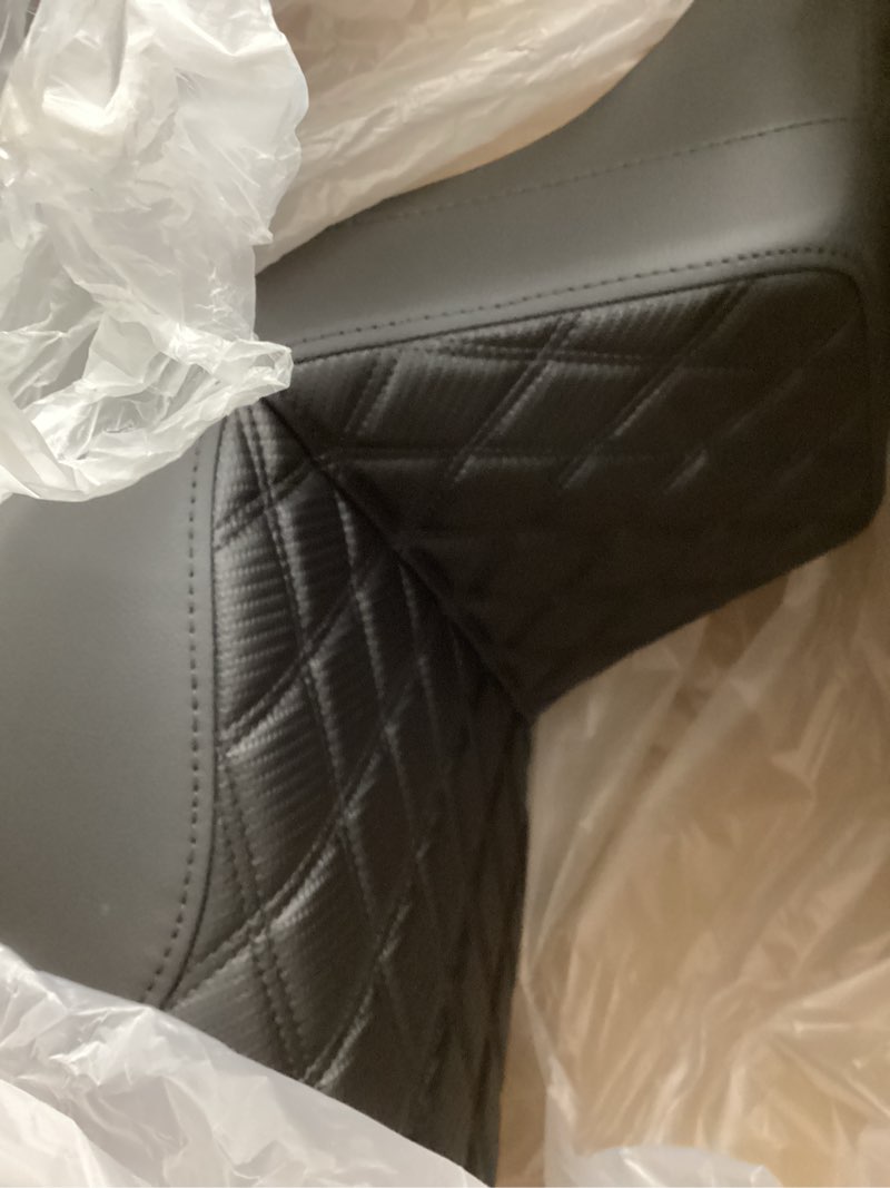 Condition photo showing Good Condition for hdbubalus driver passenger seat motorcycle two-up seat fit for harley flstf fxbrs softail fatboy 2018-2025 breakout 2023-2025 (black stitching)