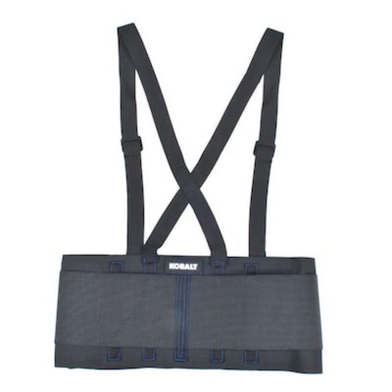 kobalt kobalt adult unisex black polyester back brace with suspenders - large/x-large