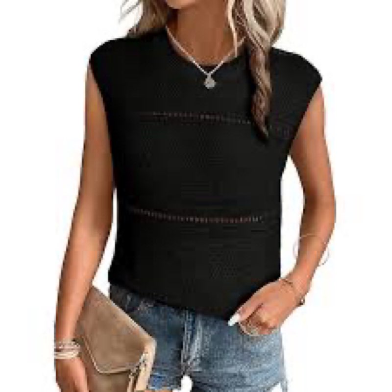 EVALESS Sexy Crochet Tank Top for Women Sweater Tank Tops 2025 Trendy Crewneck Sleeveless Summer Top