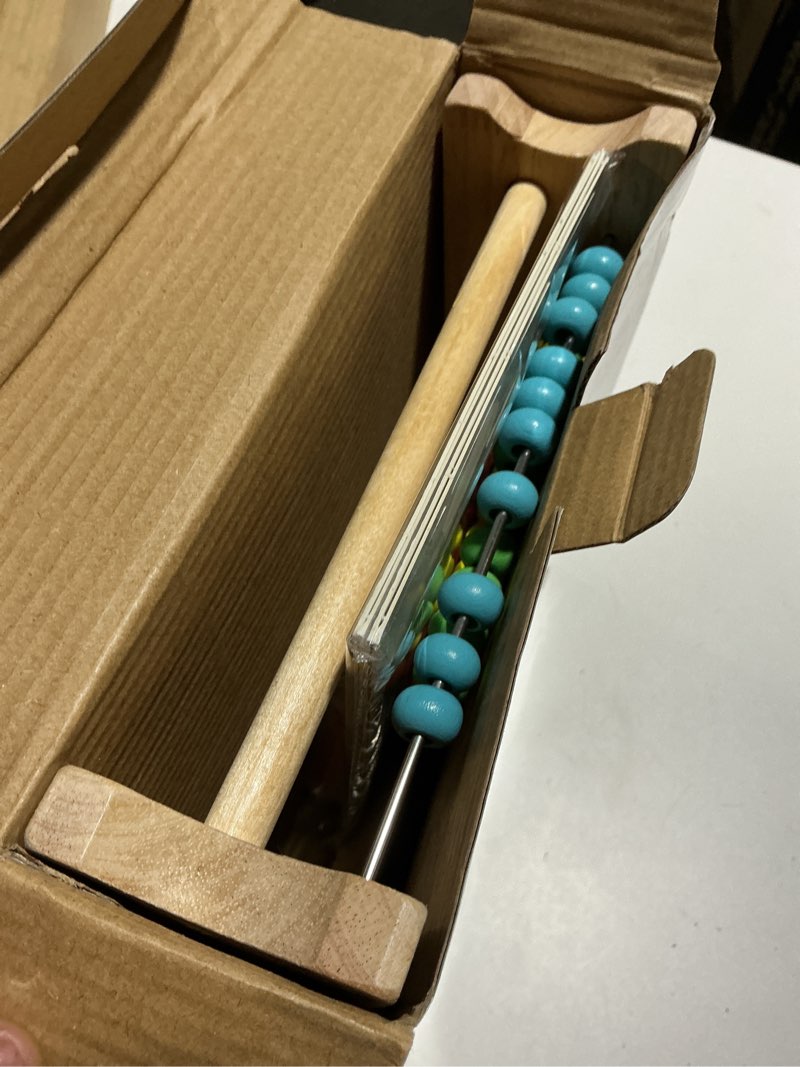 Condition photo showing Good Condition for wooden abacus for kids - 100 counting sticks and number toys cards 1-100, educational math games for preschool and elementary school 1st 2nd grade