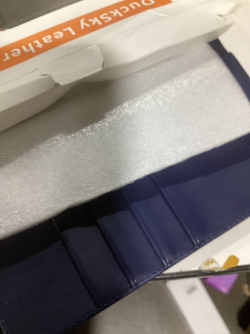 Condition photo showing New/Like New for DuckSky for Samsung Galaxy S24 Ultra Genuine Leather Wallet case ?RFID Blocking??4 Credit Card Holder??Real Leather? Flip Folio Book Phone case Protective Cover Women Men for S24Ultra case Dark Blue