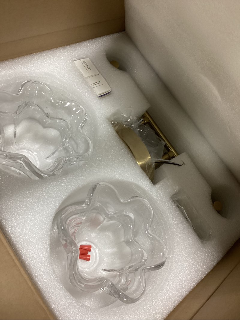 Condition photo showing New/Like New for Bathroom Vanity Lights Over Mirror Vintage Bathroom Light Fixtures 2 Light Brass Vanity Lights for Vanity Lighting Fixtures Brass 2 Light