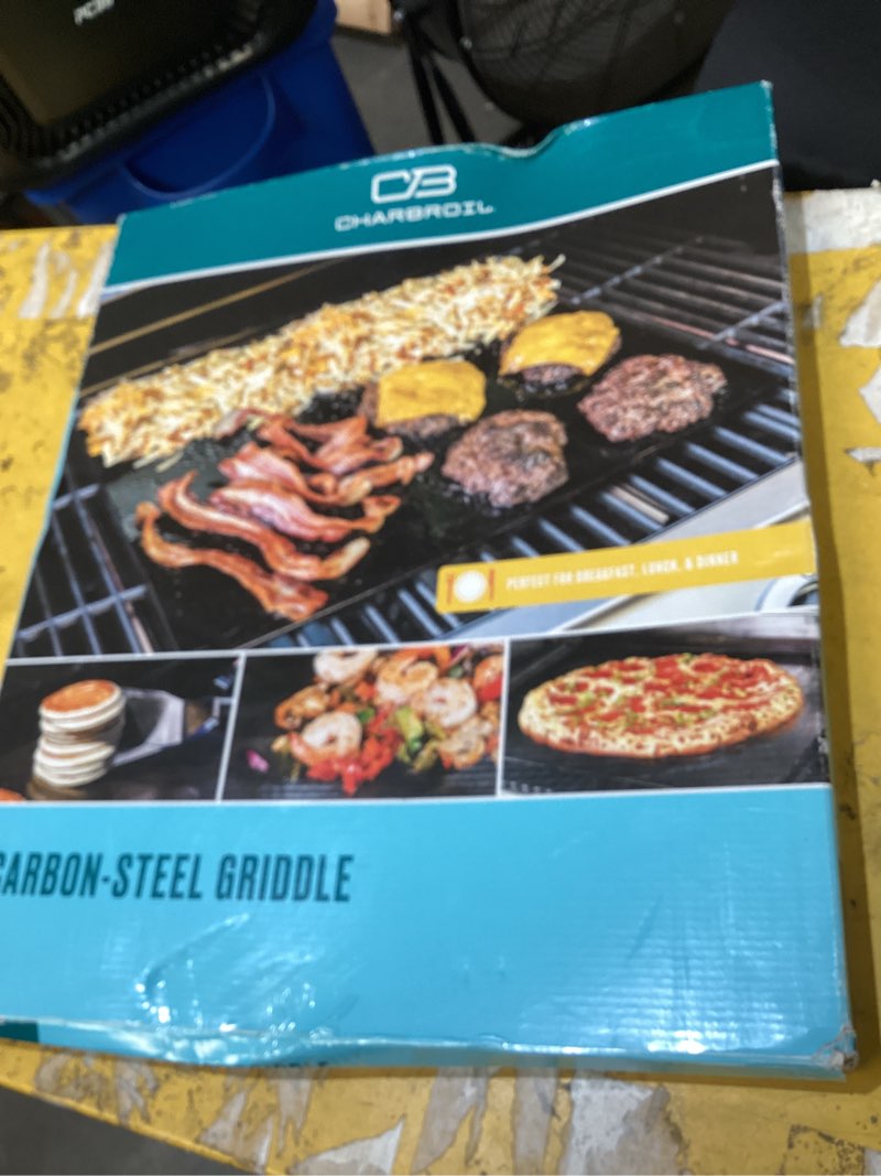 Condition photo showing Good Condition for char-broil carbon steel griddle stone grill topper silver